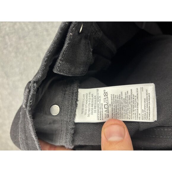 GAP 70s Flare Jeans Womens 16/33R Black High Rise Stretch Denim Boho Pants - Picture 8 of 8